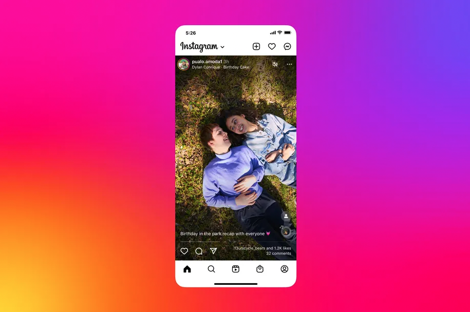 Screenshot of Instagram, Example of Instagram Layout Changes